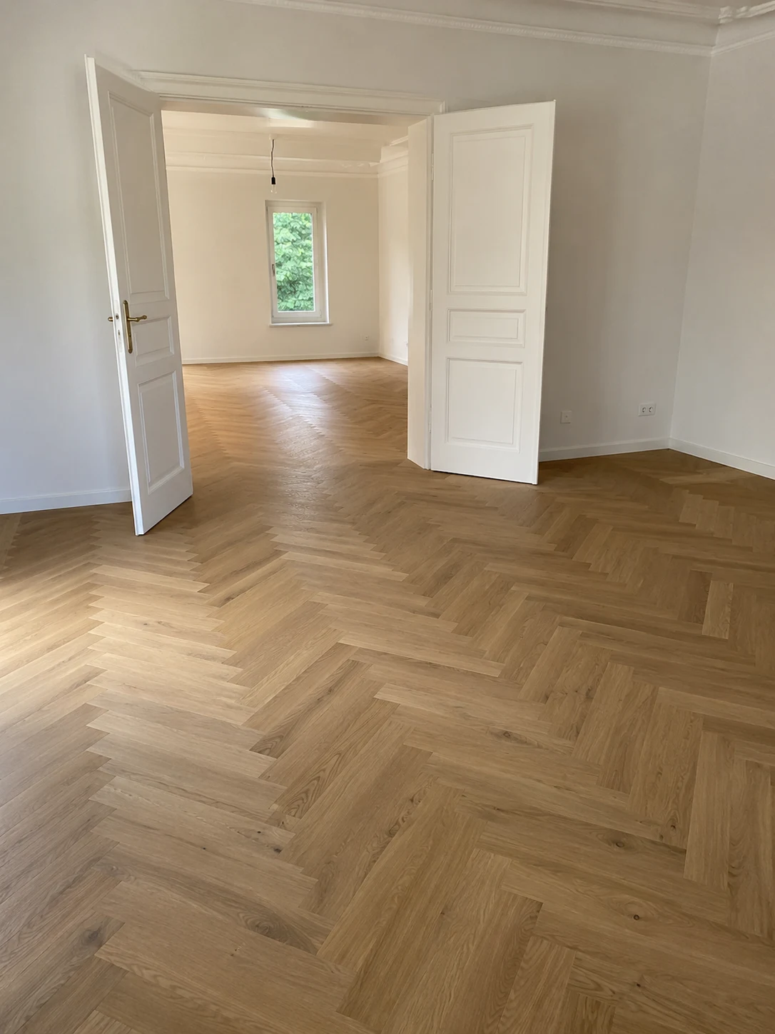 Fischgrätparkett in einem Haus im Mühlviertel