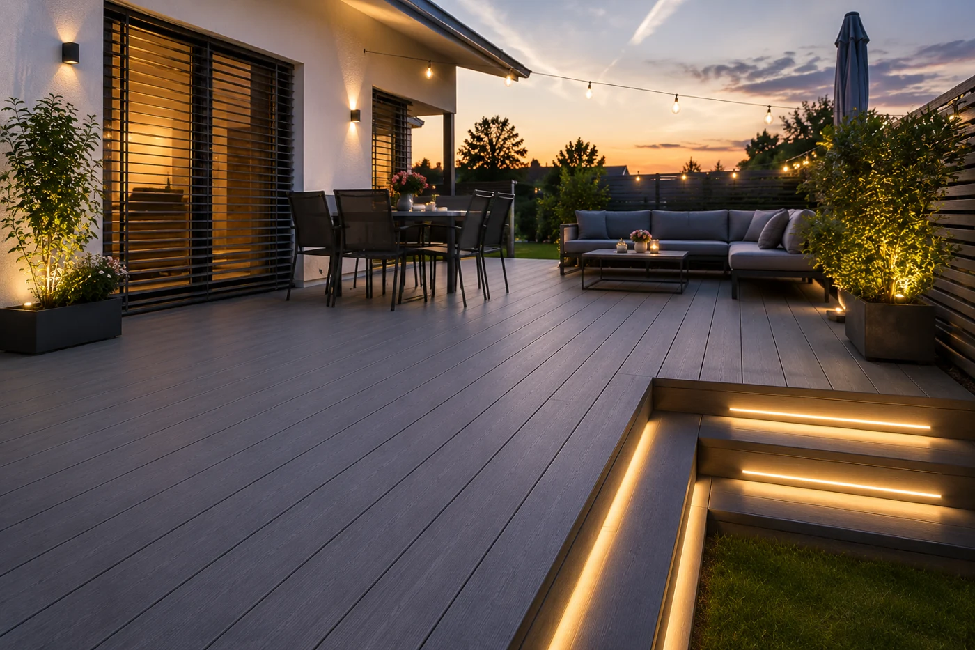 Gemütlicher Außenbereich mit Terrassenboden